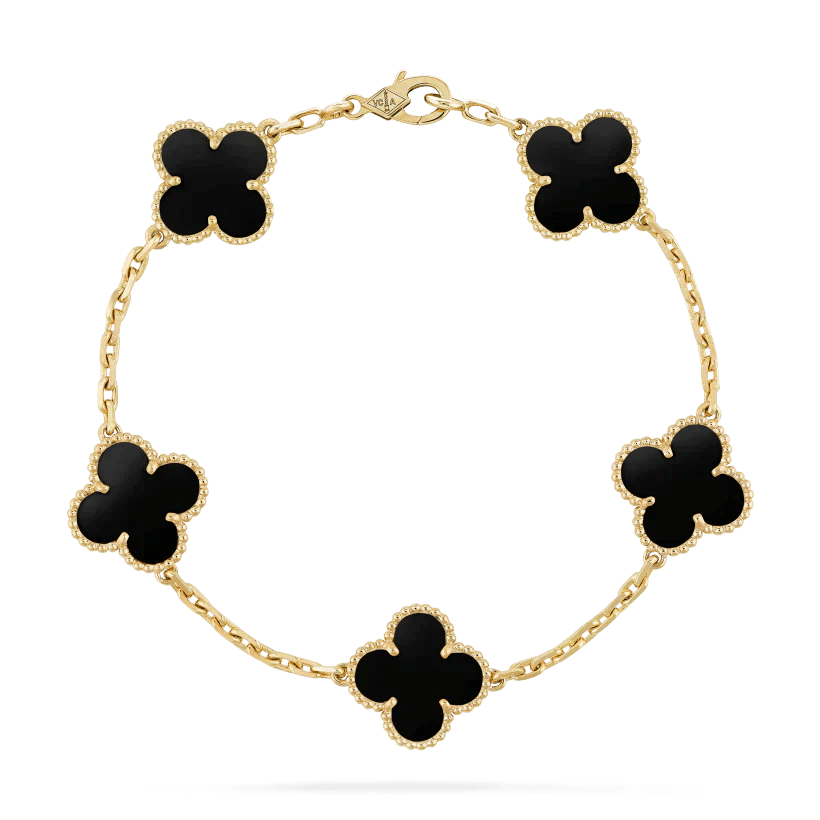 CLOVER Bracelet - Black/Silver