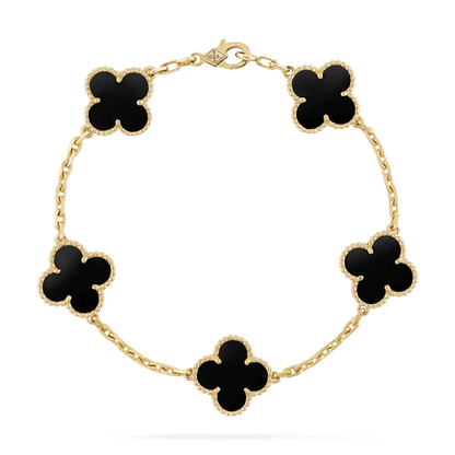 CLOVER Bracelet - Black/Silver