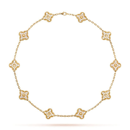 LUXURIOUS CLOVER NECKLACE 10 MOTIFS - GOLD