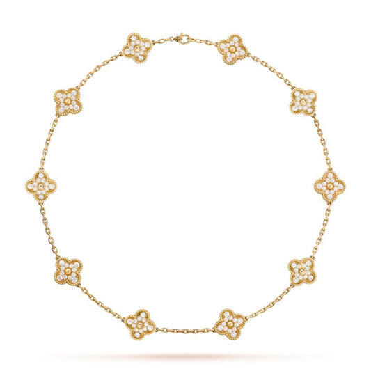 LUXURIOUS CLOVER NECKLACE 10 MOTIFS - GOLD