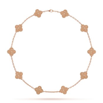 LUXURIOUS CLOVER NECKLACE 10 MOTIFS - ROSE GOLD