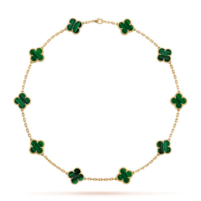 LUXURIOUS CLOVER NECKLACE 10 MOTIFS - GREEN