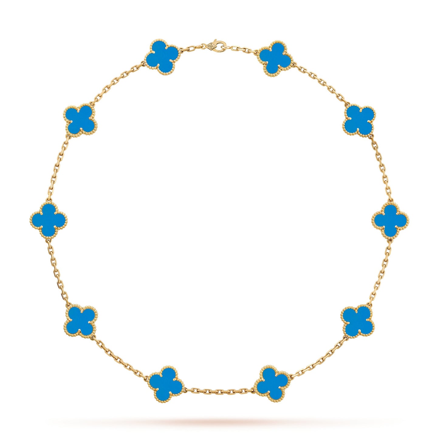 LUXURIOUS CLOVER NECKLACE 10 MOTIFS - BLUE