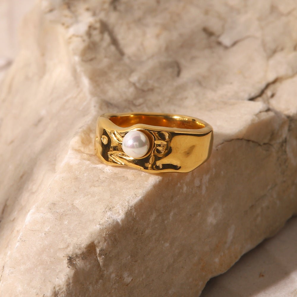 LAVA DE ORO Pearl Ring - Gold