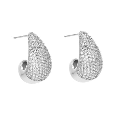 ELLA Drop Earrings - Bright Silver