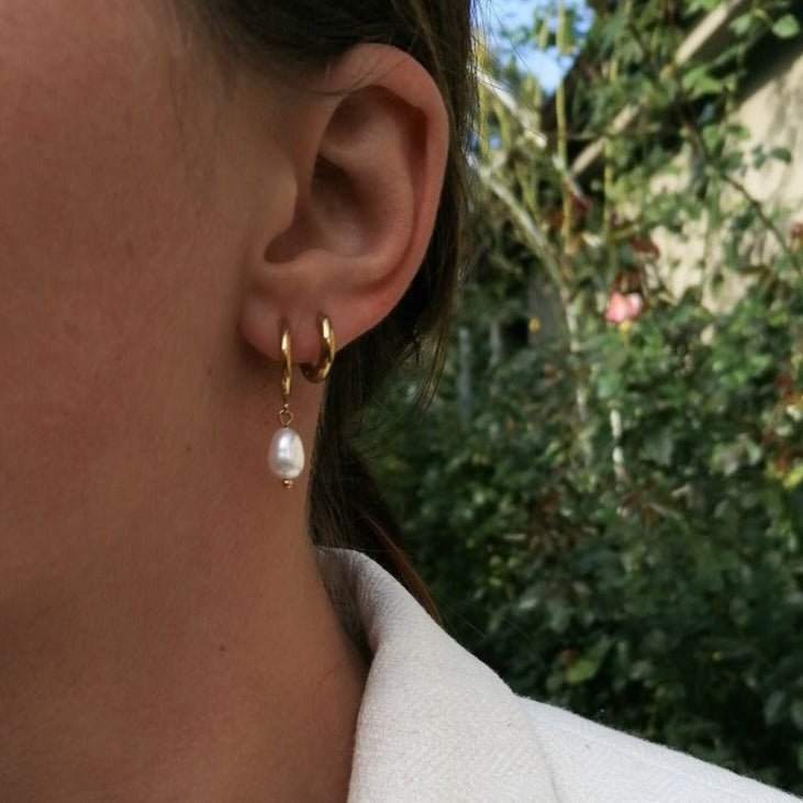 BETHANY Pearl Earrings - Gold