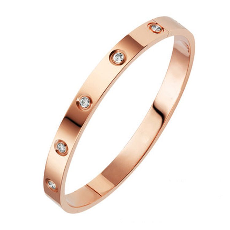 FINET LUXE BRACELET WITH CUBIC ZIRCONIA | ROSE GOLD