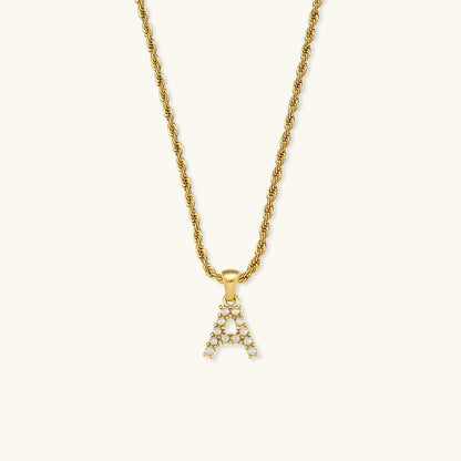 Elodie Initial Letter Pearl Necklace