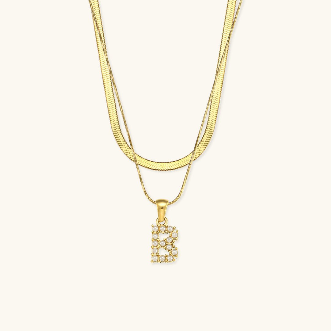 Fiona Layered Gold Initial Letter Necklace