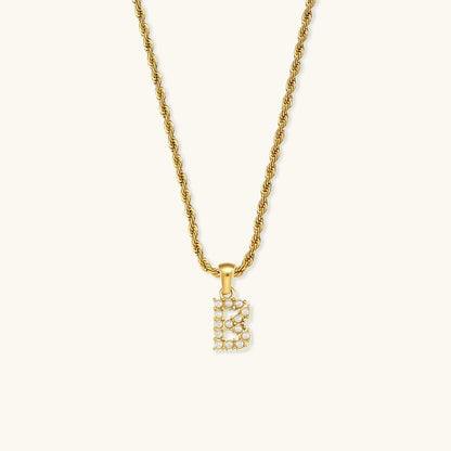 Elodie Initial Letter Pearl Necklace