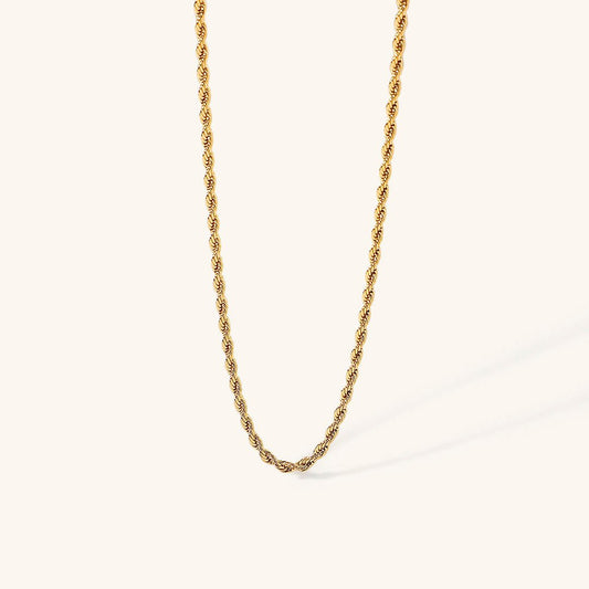 Calle Rope Chain Gold Necklace