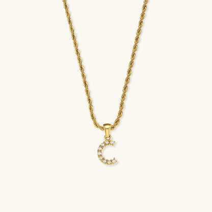 Elodie Initial Letter Pearl Necklace