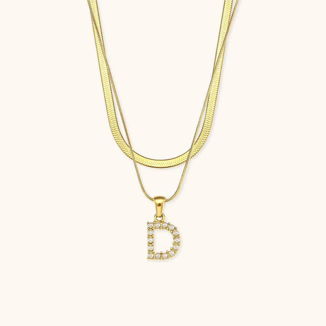 Fiona Layered Gold Initial Letter Necklace