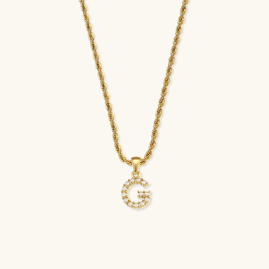 Elodie Initial Letter Pearl Necklace