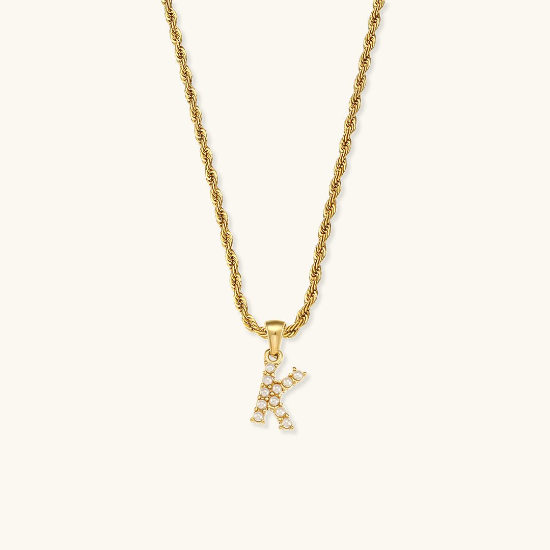 Elodie Initial Letter Pearl Necklace