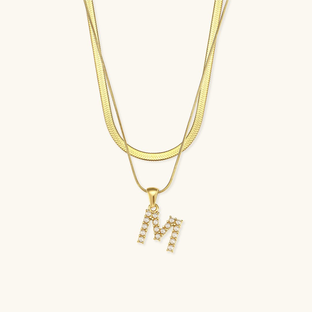 Fiona Layered Gold Initial Letter Necklace