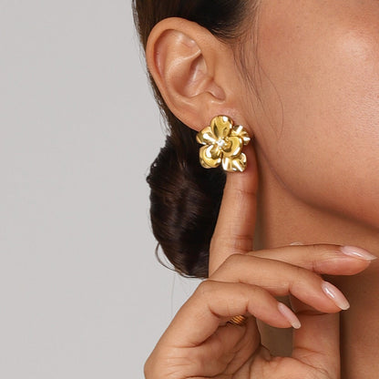 Ainsley Floral Gold Earrings