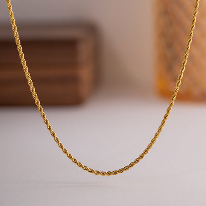 Calle Rope Chain Gold Necklace