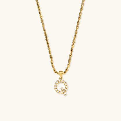 Elodie Initial Letter Pearl Necklace