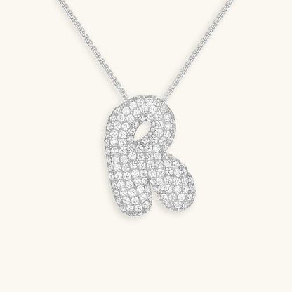 Bubble Initial Diamond Necklace