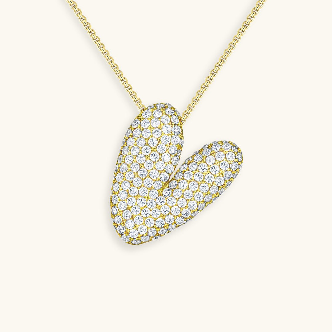 Bubble Initial Diamond Necklace