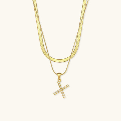 Fiona Layered Gold Initial Letter Necklace