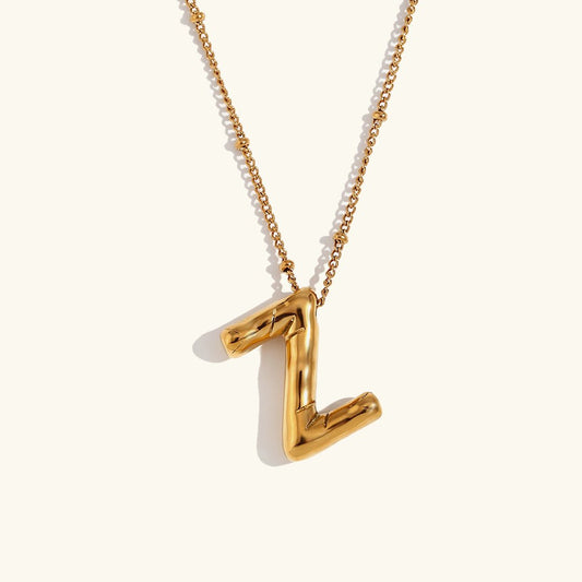 Balloon Gold Initial Necklace