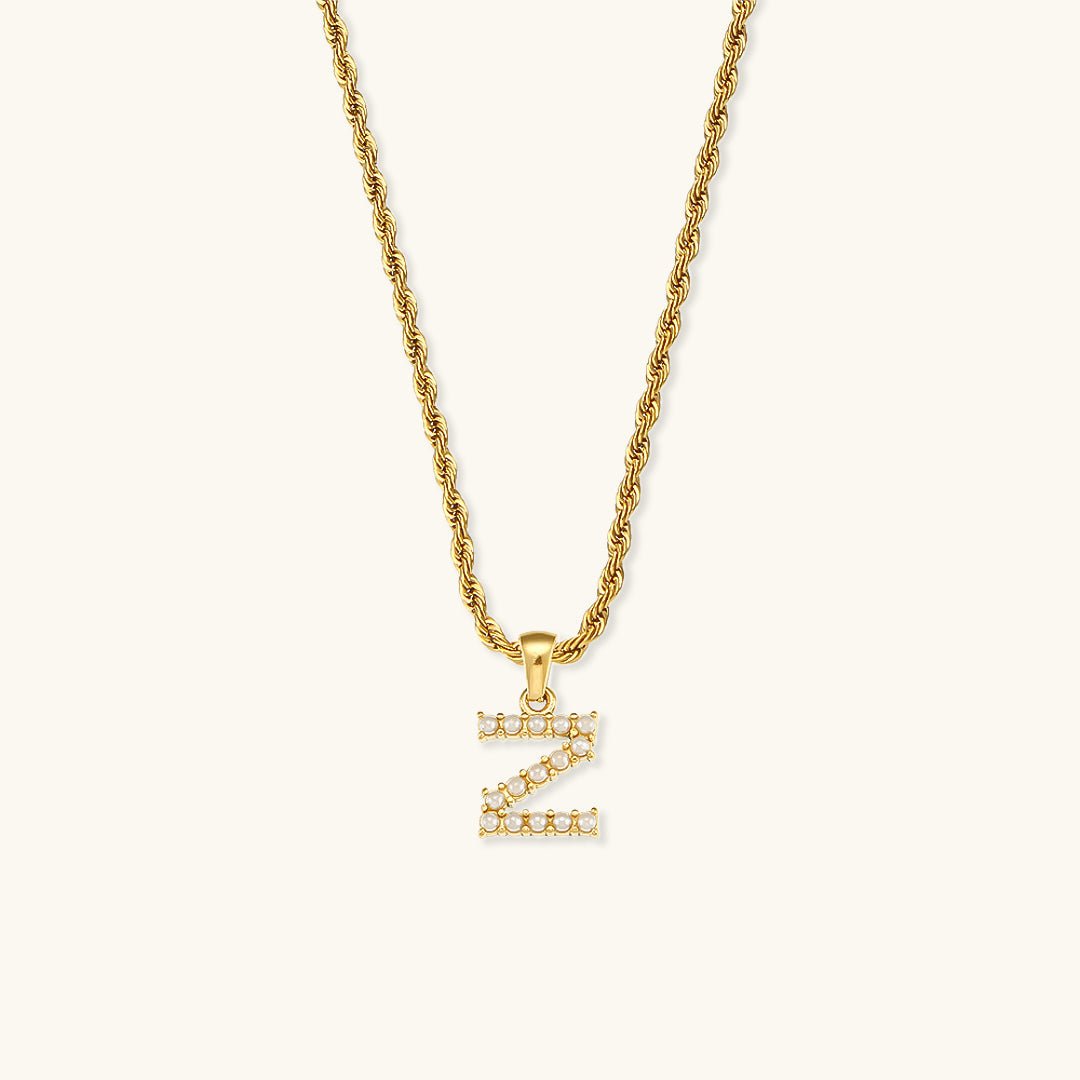 Elodie Initial Letter Pearl Necklace